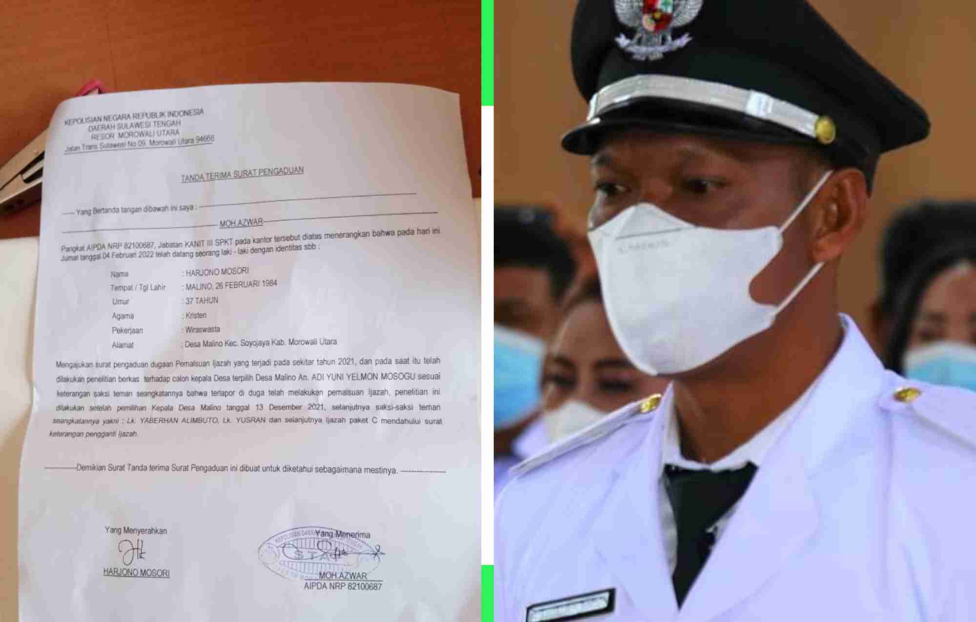 Diduga Gunakan Ijazah Palsu, Kades Malino Terpilih Resmi Dilaporkan ke Polres Morut