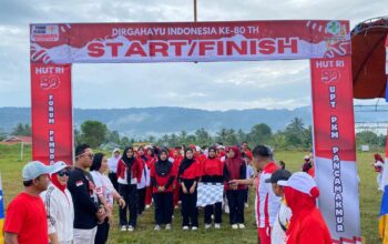 Gebyar HUT ke-80 RI, Forum Pemuda Pancamakmur dan UPT PKM Gelar Jalan Sehat dan Senam Massal